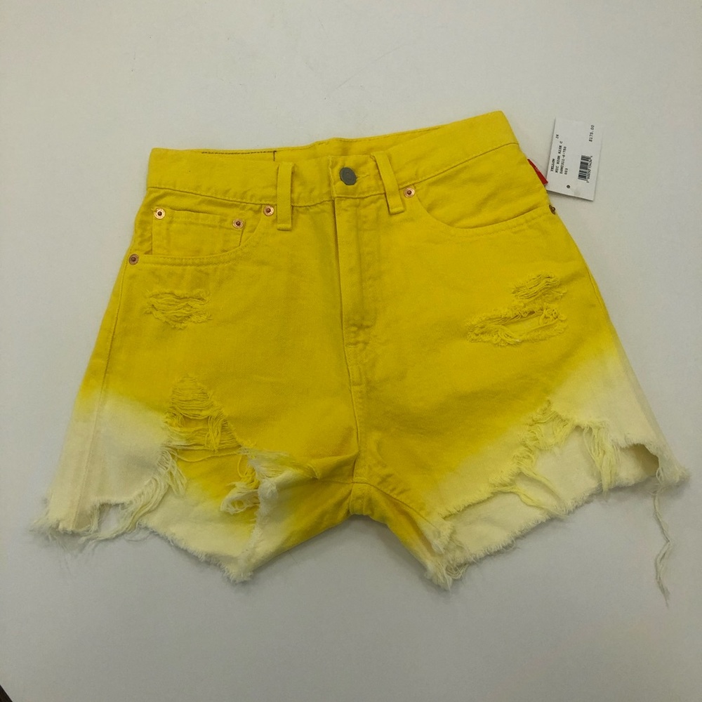 DENIMIST NIC HIGH RISE CUT OFF SHORTS -YELLOW
